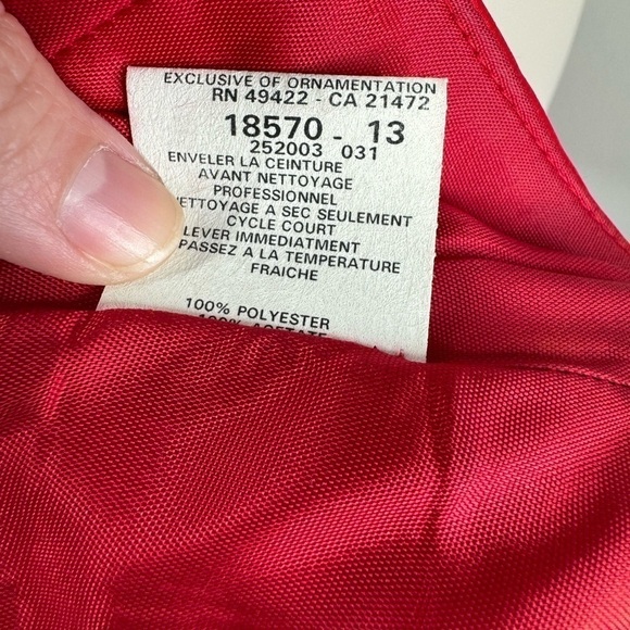 Vintage Scott McClintock Jewel Ruby Red Halter Prom Dress Size 4P 4 Petite - Picture 14 of 16